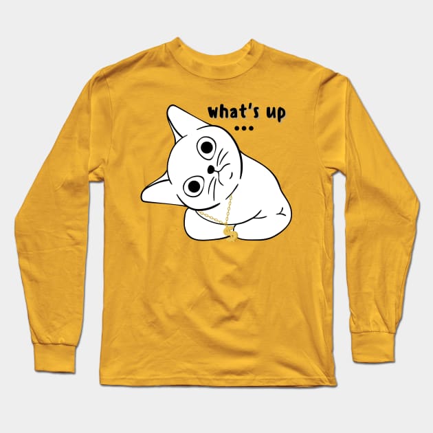 what's up, funny rich cat Long Sleeve T-Shirt by TrendsCollection